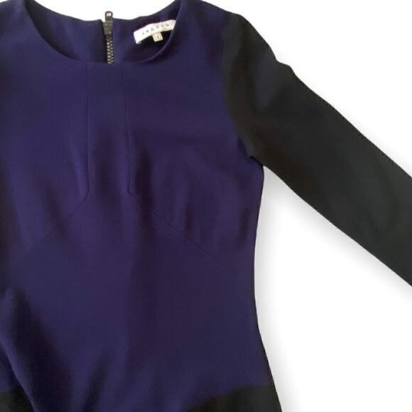 Sandro Paris Color Block Ponte Mini Dress, Purple/blue and Black, Size 1/S - Picture 9 of 14